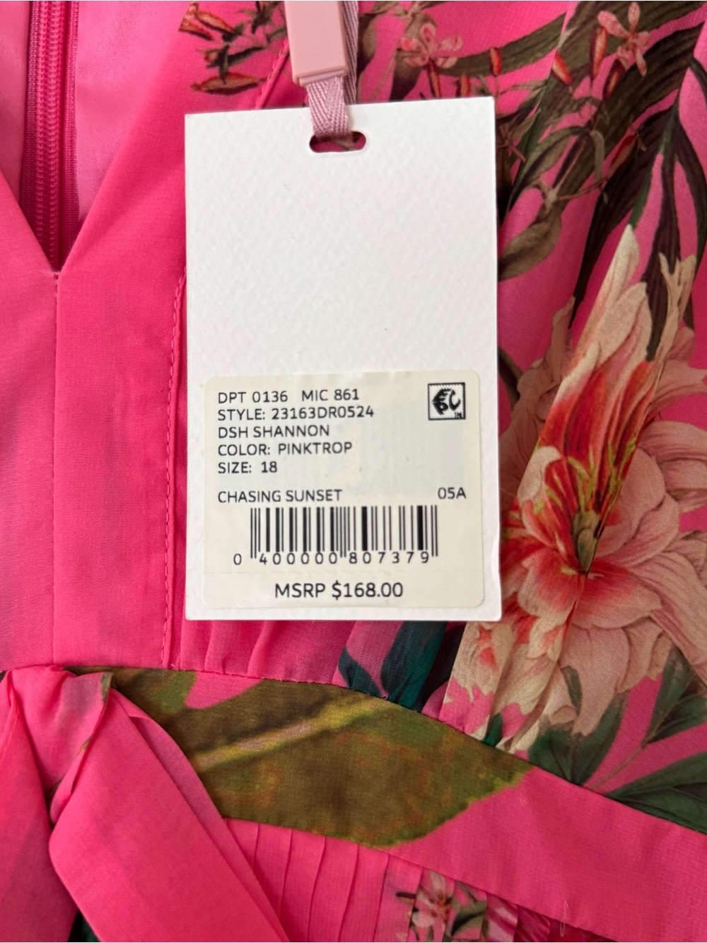 NWT Alex Marie Shannon Tropical Floral Printed Chiffon Balloon Sleeve Dress - Picture 5 of 9